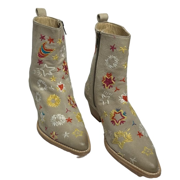 FINAL LAST CHANCE NEW Free People Bowers Embroidered Western Booties 37.5 - Picture 10 of 14